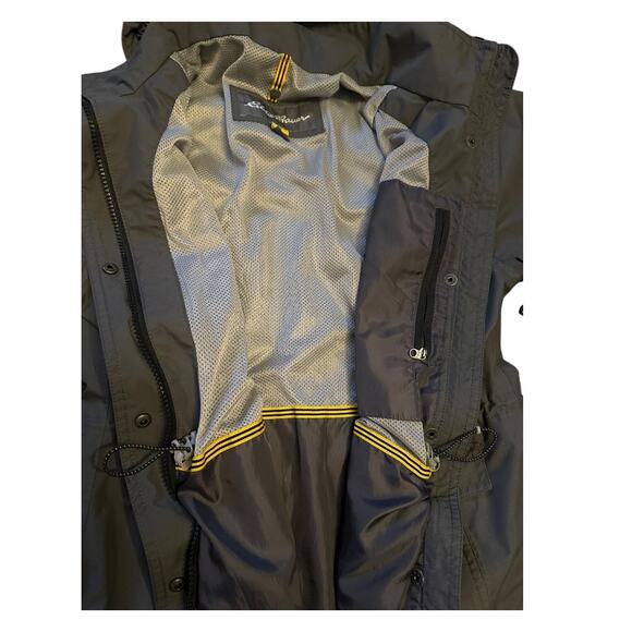 Eddie Bauer Women’s Medium Rain Jacket Weatheredge Plus dark gray hooded zip up - Picture 9 of 9